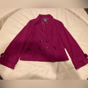 George Me Designs by Mark Eisen , Magenta  Jacket with Brown buttons , Size 12